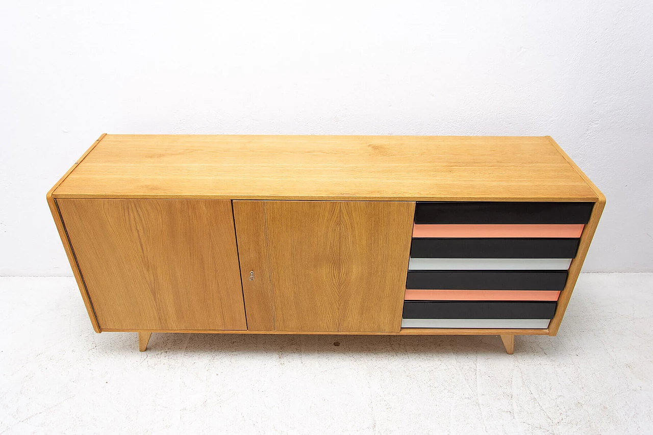 Sideboard U-460 by Jiří Jiroutek for Interiér Praha in beech, 1960s 4