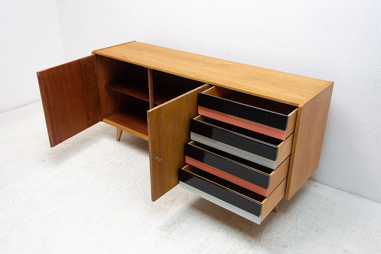Sideboard U-460 by Jiří Jiroutek for Interiér Praha in beech, 1960s 7