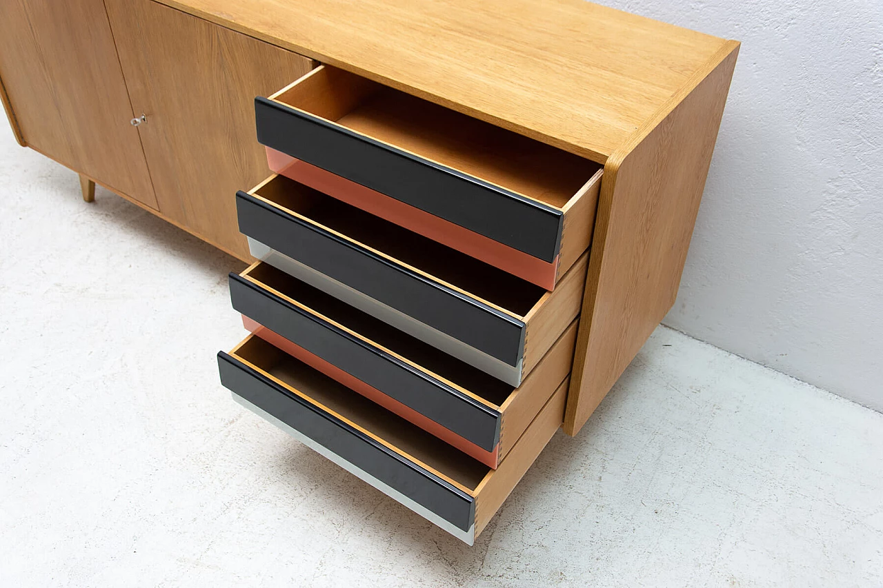 Sideboard U-460 by Jiří Jiroutek for Interiér Praha in beech, 1960s 11