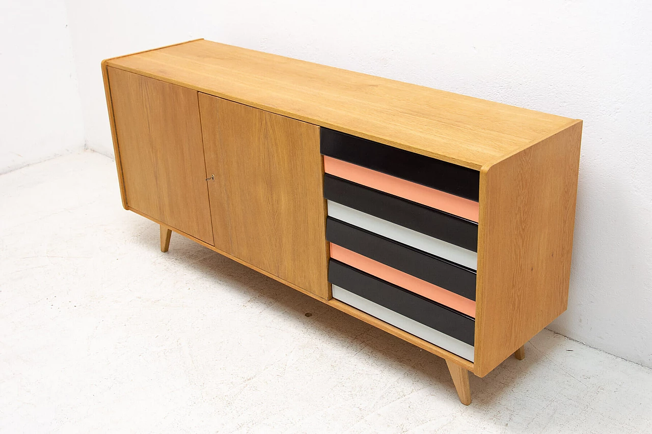 Sideboard U-460 by Jiří Jiroutek for Interiér Praha in beech, 1960s 27