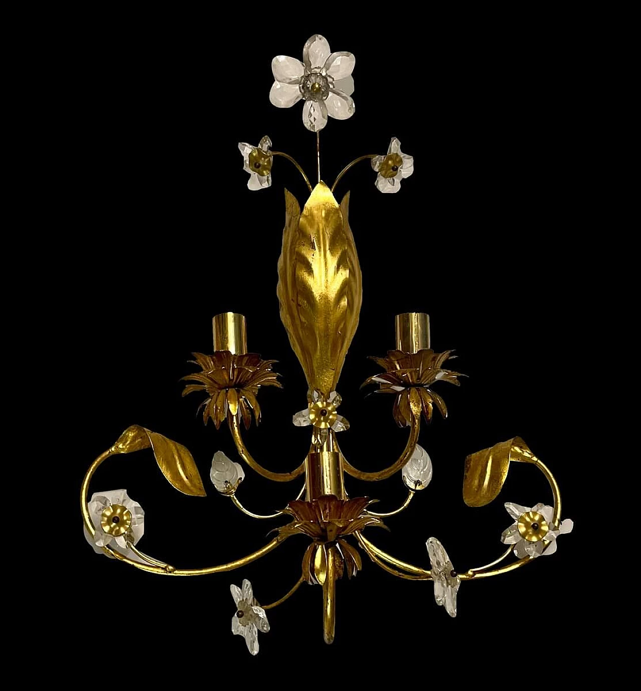 Wall sconce with flowers in Murano glass, 1960s 1