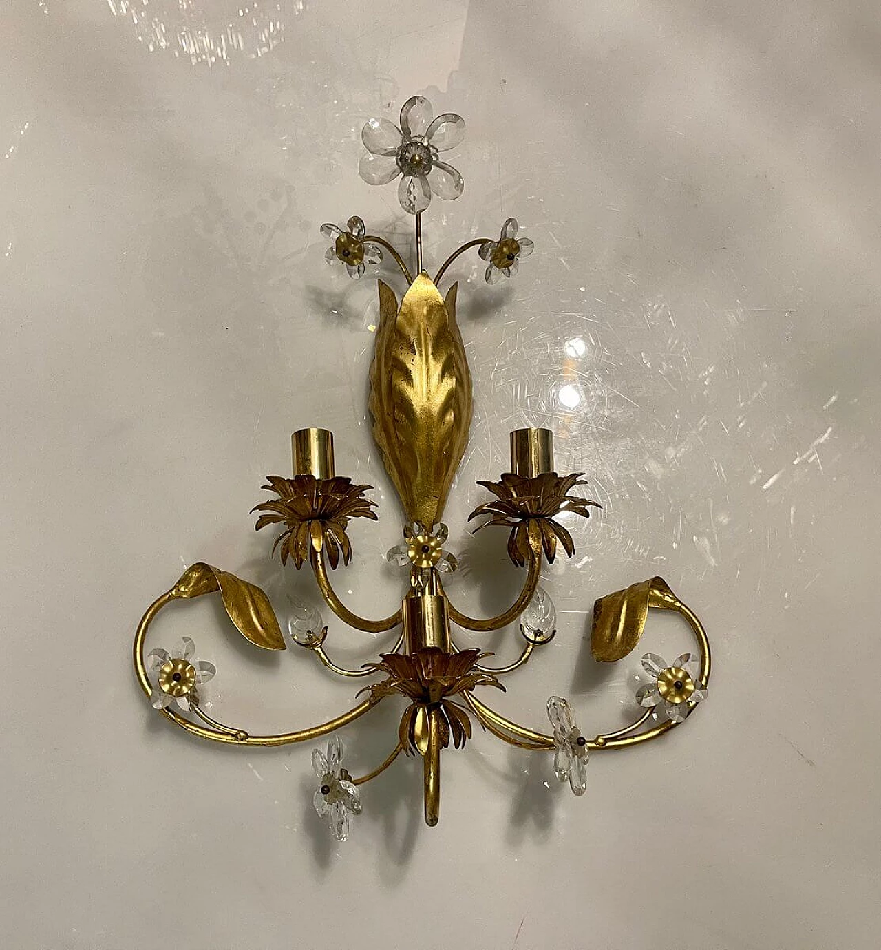 Wall sconce with flowers in Murano glass, 1960s 6