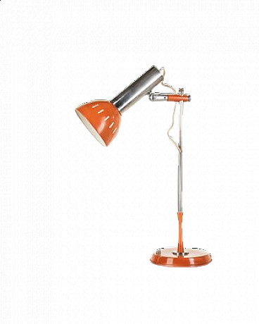 Orange chromed metal table lamp, 1970s