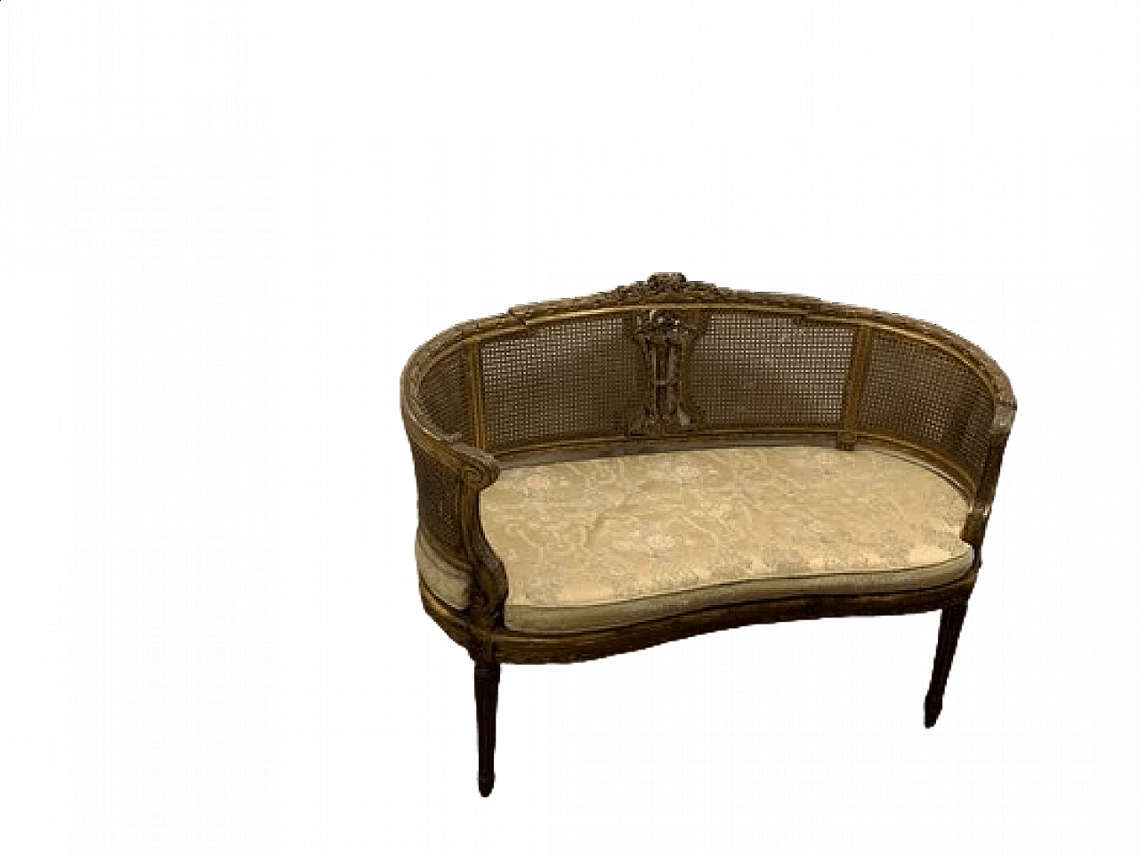 French sofa lacquered in gold, late 19th century 7