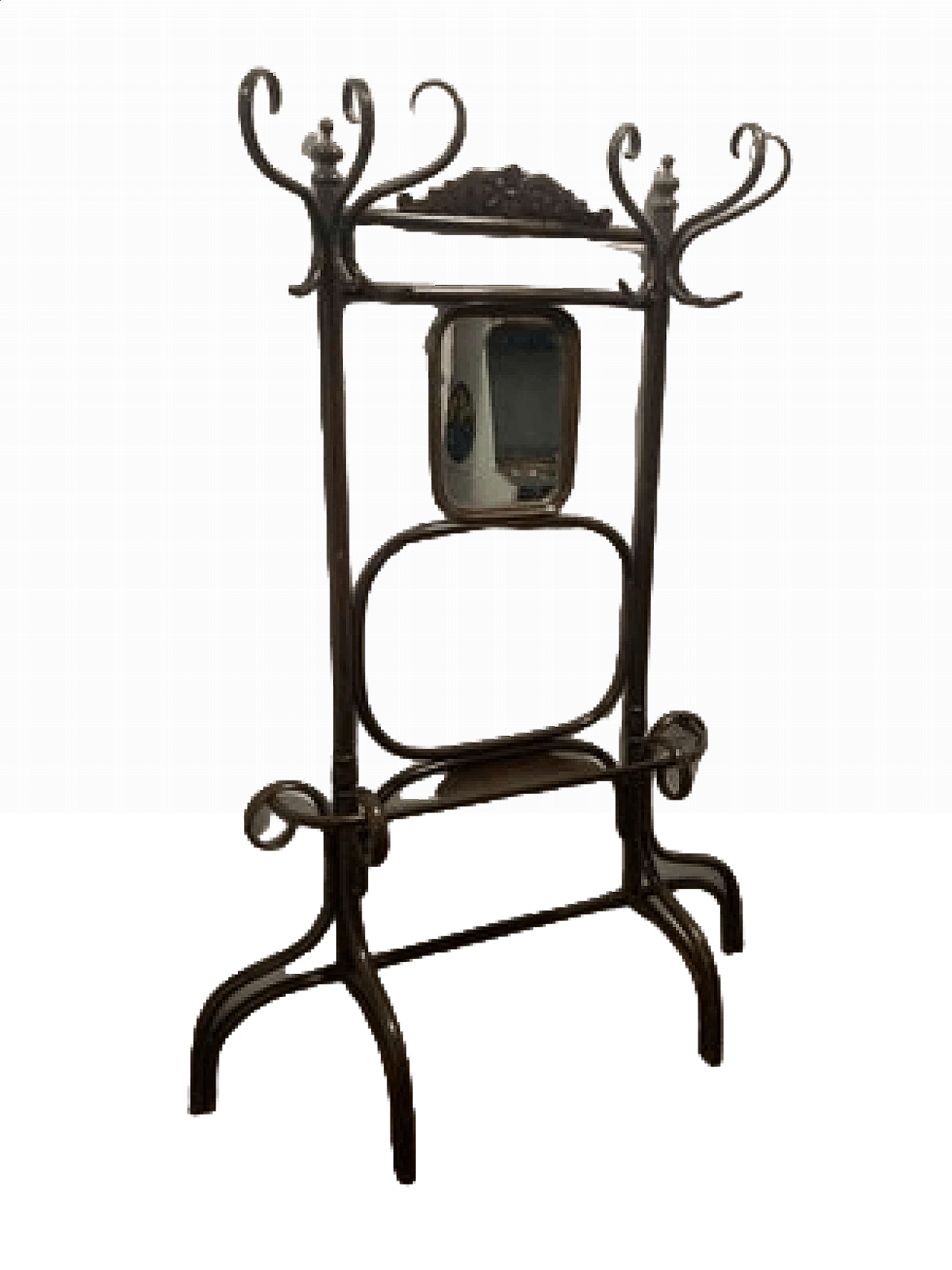 Coat stand with mirror by Thonet for Gebrüder Thonet, late 19th century 12