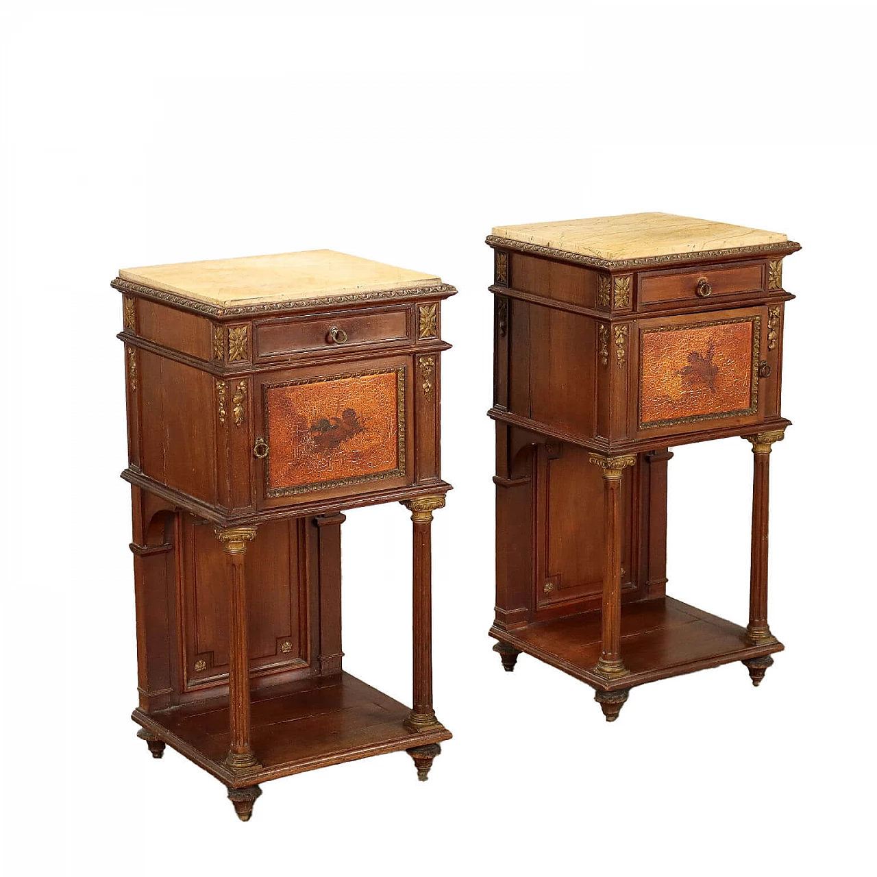 Pair of Ducrot bedside tables, early 1900s 1