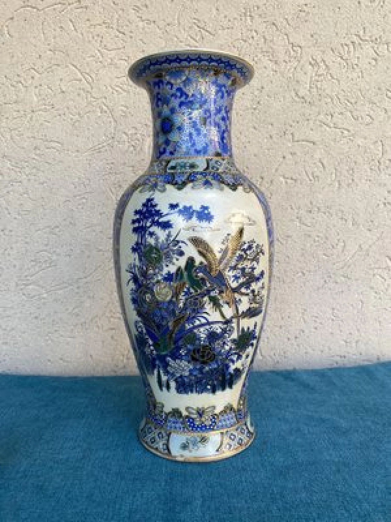Vaso in porcellana azzurra cinese, primo '900 1