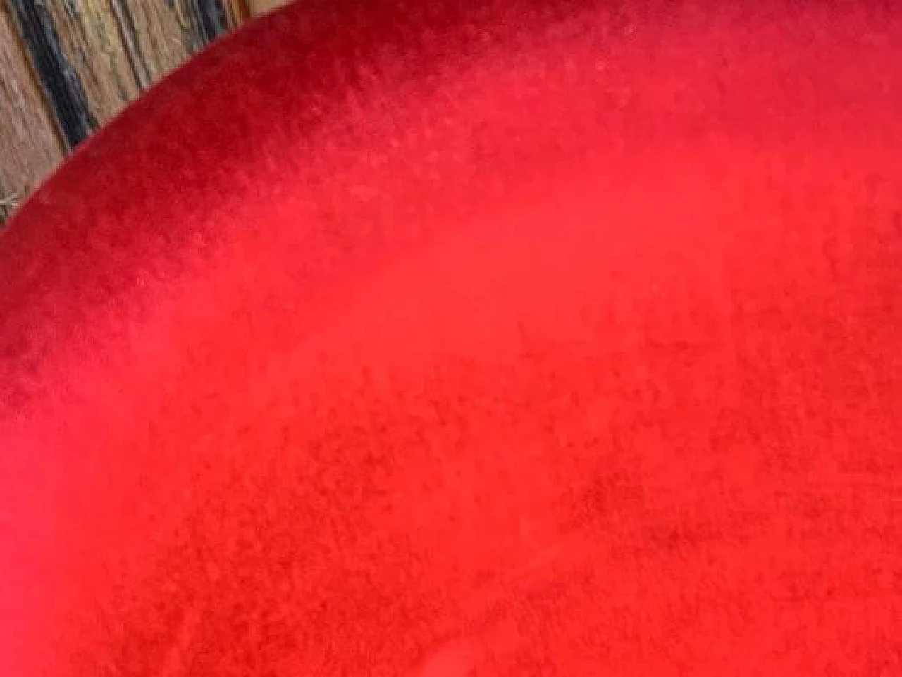 Pair of red velvet armchairs, 1960s 6