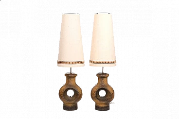 Coppia di lampade danesi in ceramica, anni '60