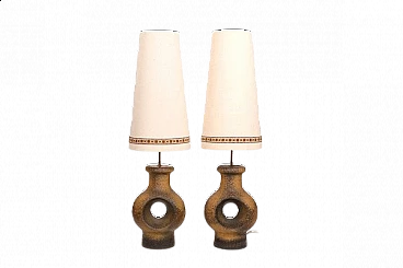 Pair of Danish ceramic lamps, 1960s