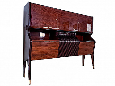 Bar sideboard by Osvaldo Borsani in ebonised wood, 1950s