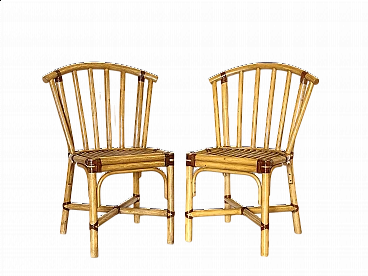 Pair of bamboo chairs, 1970s
