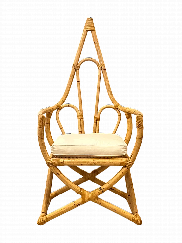 Bamboo armchair, 1970s