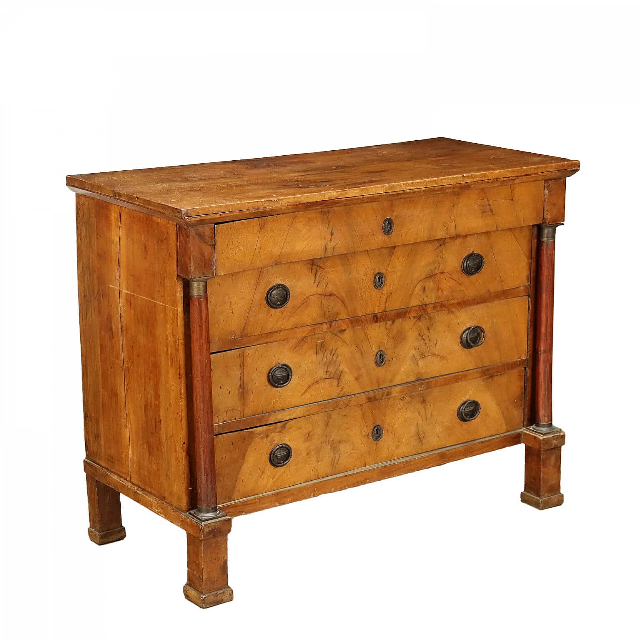 Empire chest of drawers in walnut, 19th century 1