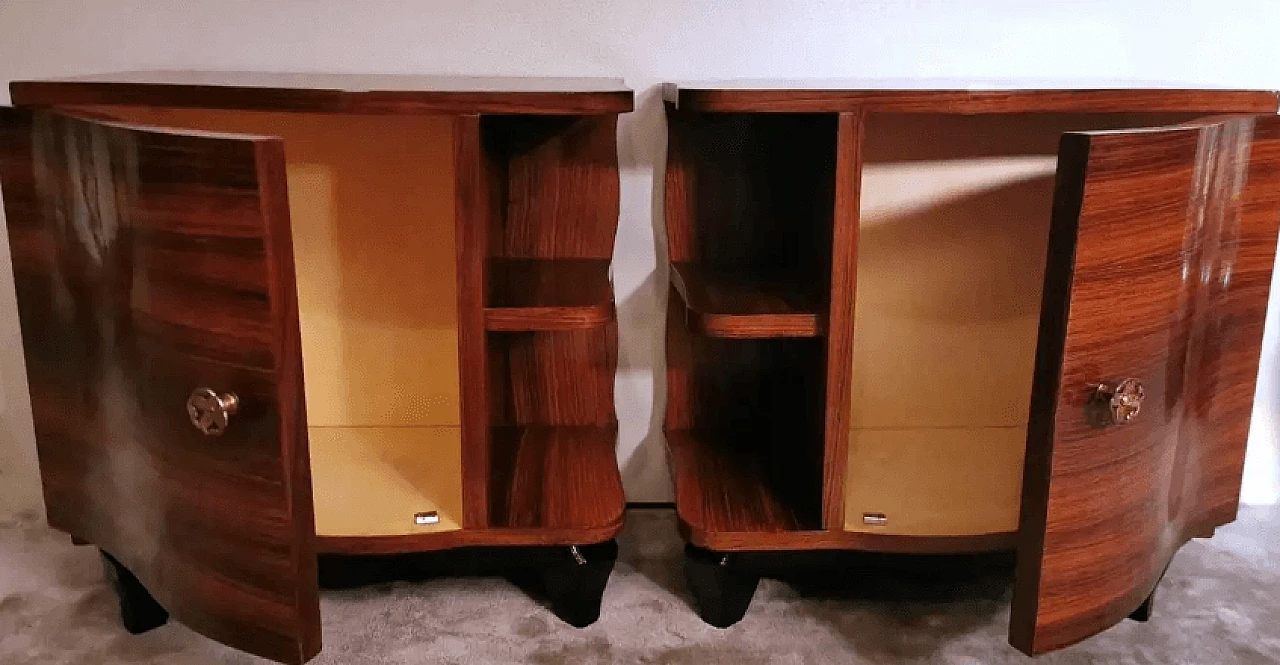 Pair of nightstands in sapele wood, 1940s 5