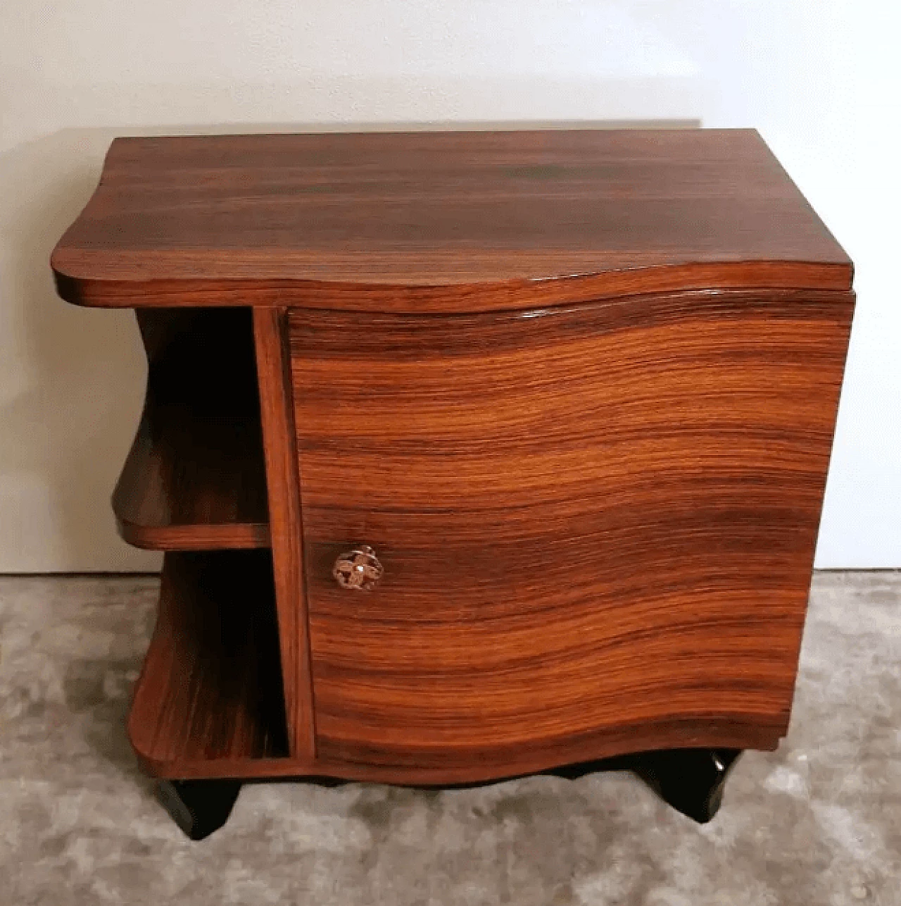 Pair of nightstands in sapele wood, 1940s 6