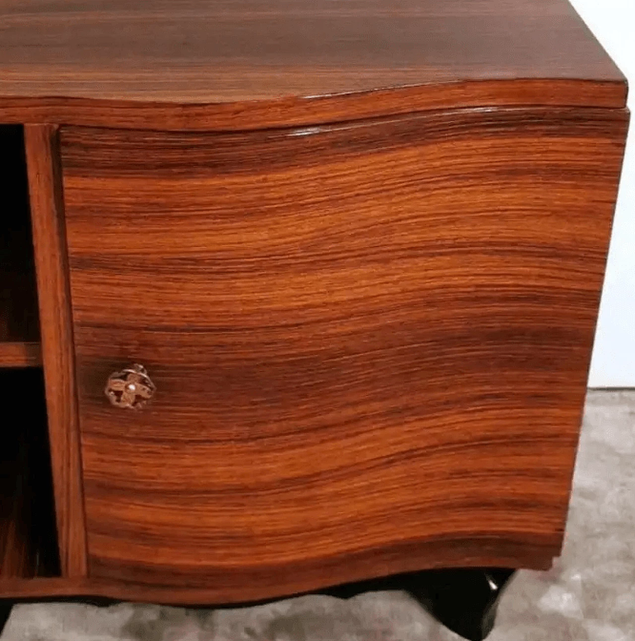 Pair of nightstands in sapele wood, 1940s 9