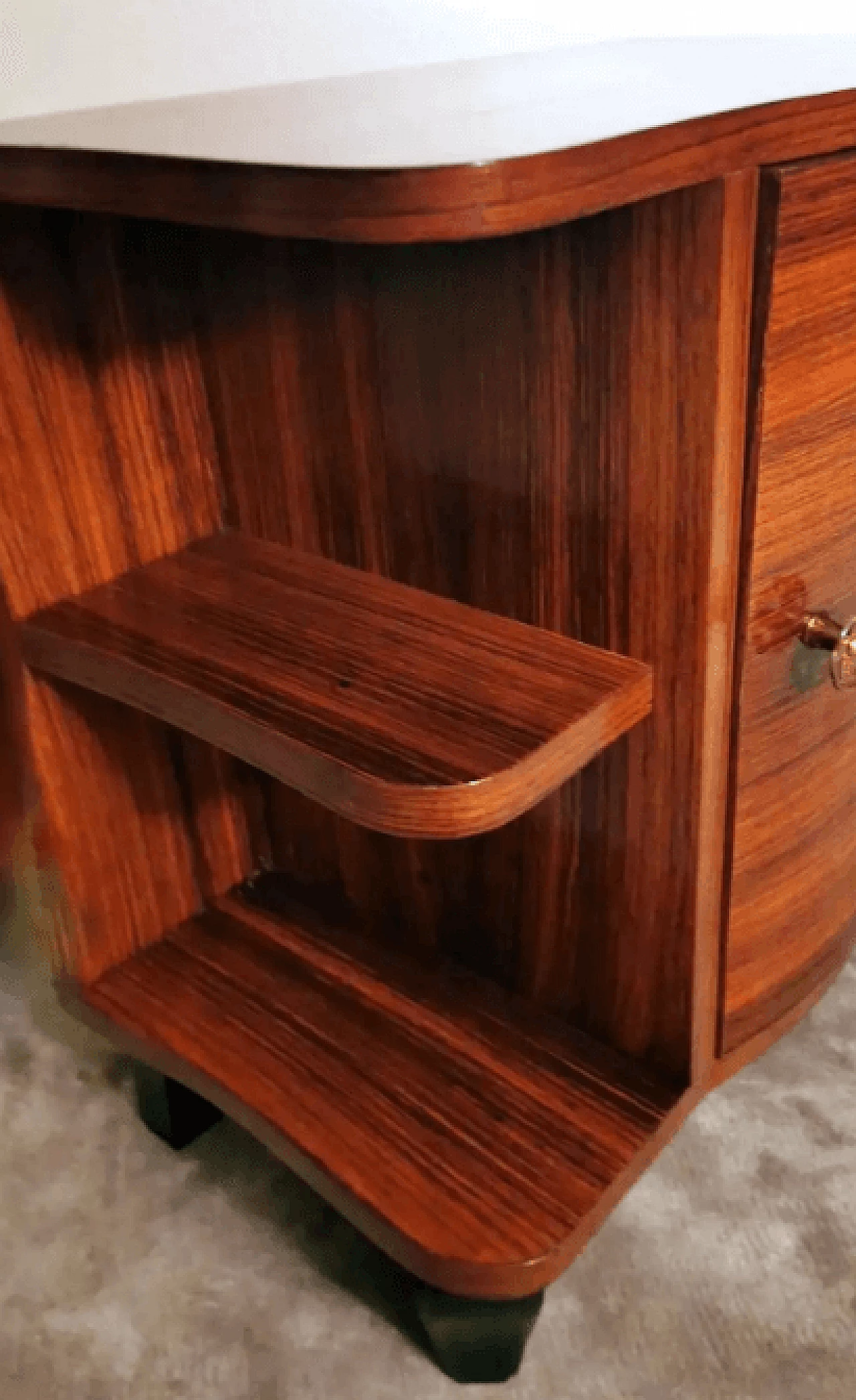 Pair of nightstands in sapele wood, 1940s 14