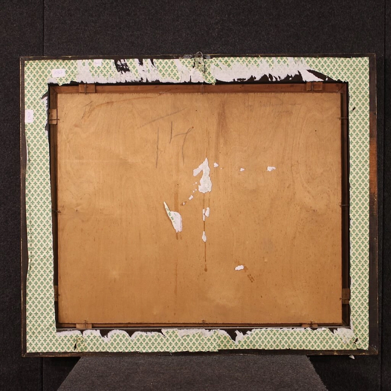 Paesaggio bucolico, dipinto a olio su tavoletta, anni '50 11