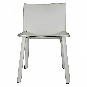 Ribot metal and leather chair by Poltrone Frau, 1980s