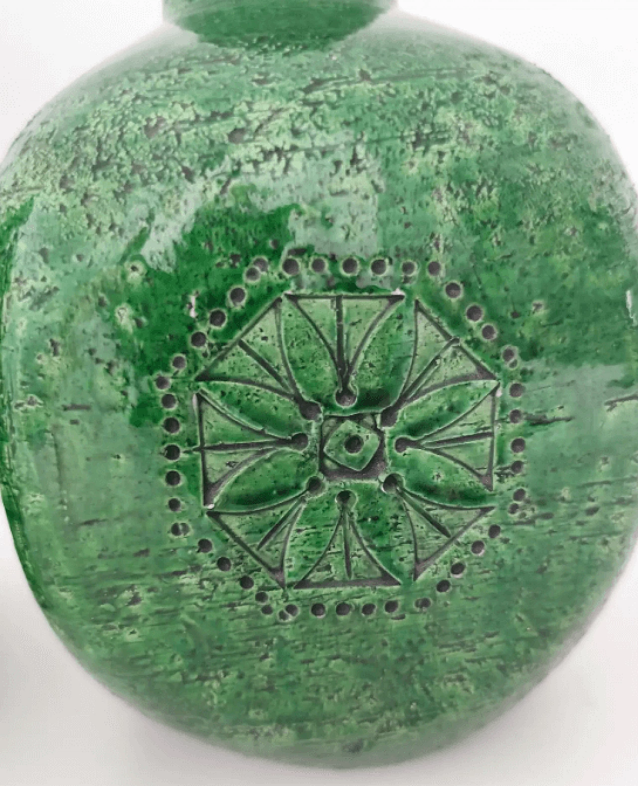 Vaso in ceramica laccata verde di Aldo Londi per Bitossi, anni '70 7