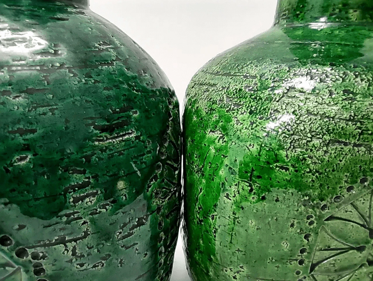 Green lacquered ceramic vase by Aldo Londi for Bitossi, 1970s 8