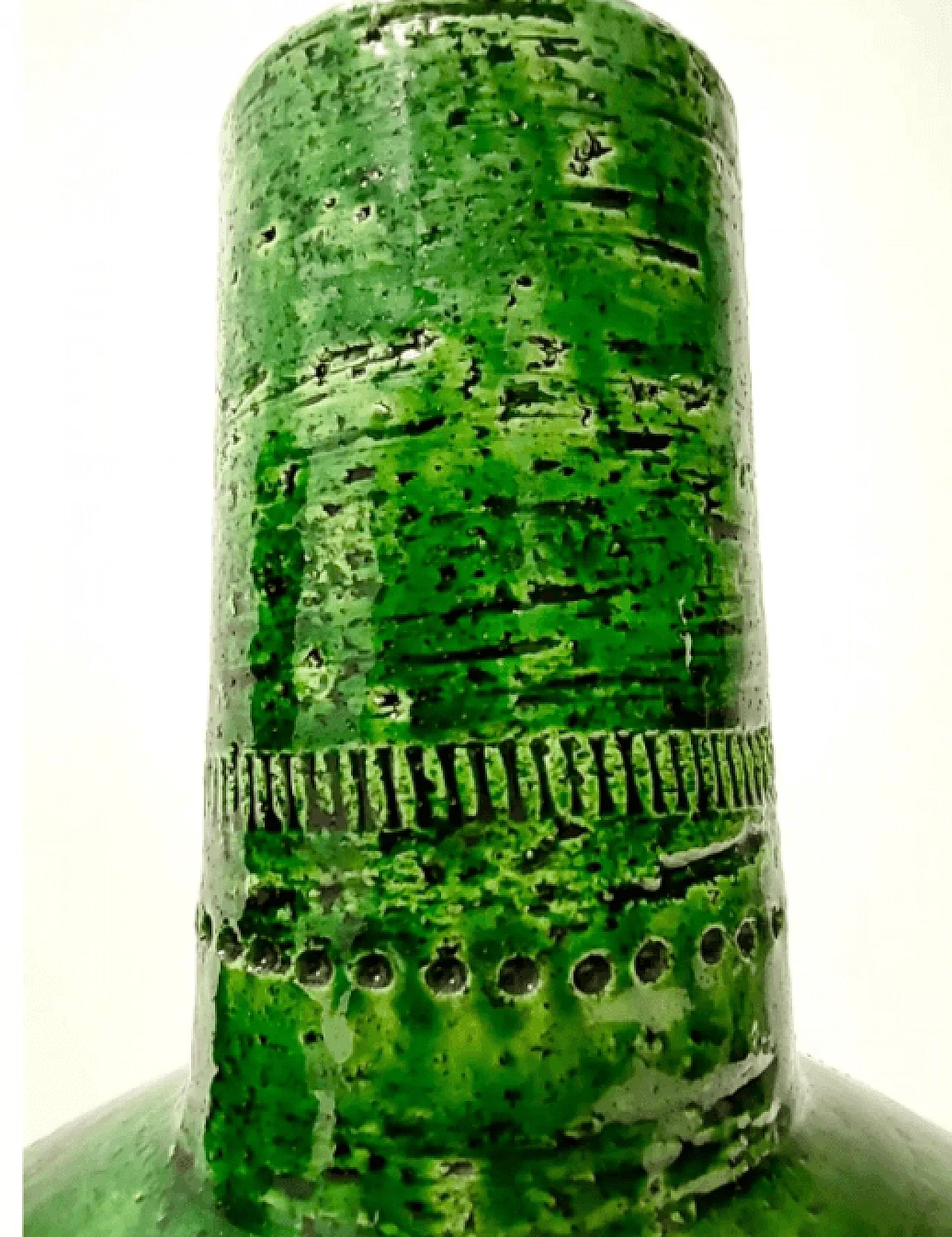 Green lacquered ceramic vase by Aldo Londi for Bitossi, 1970s 9
