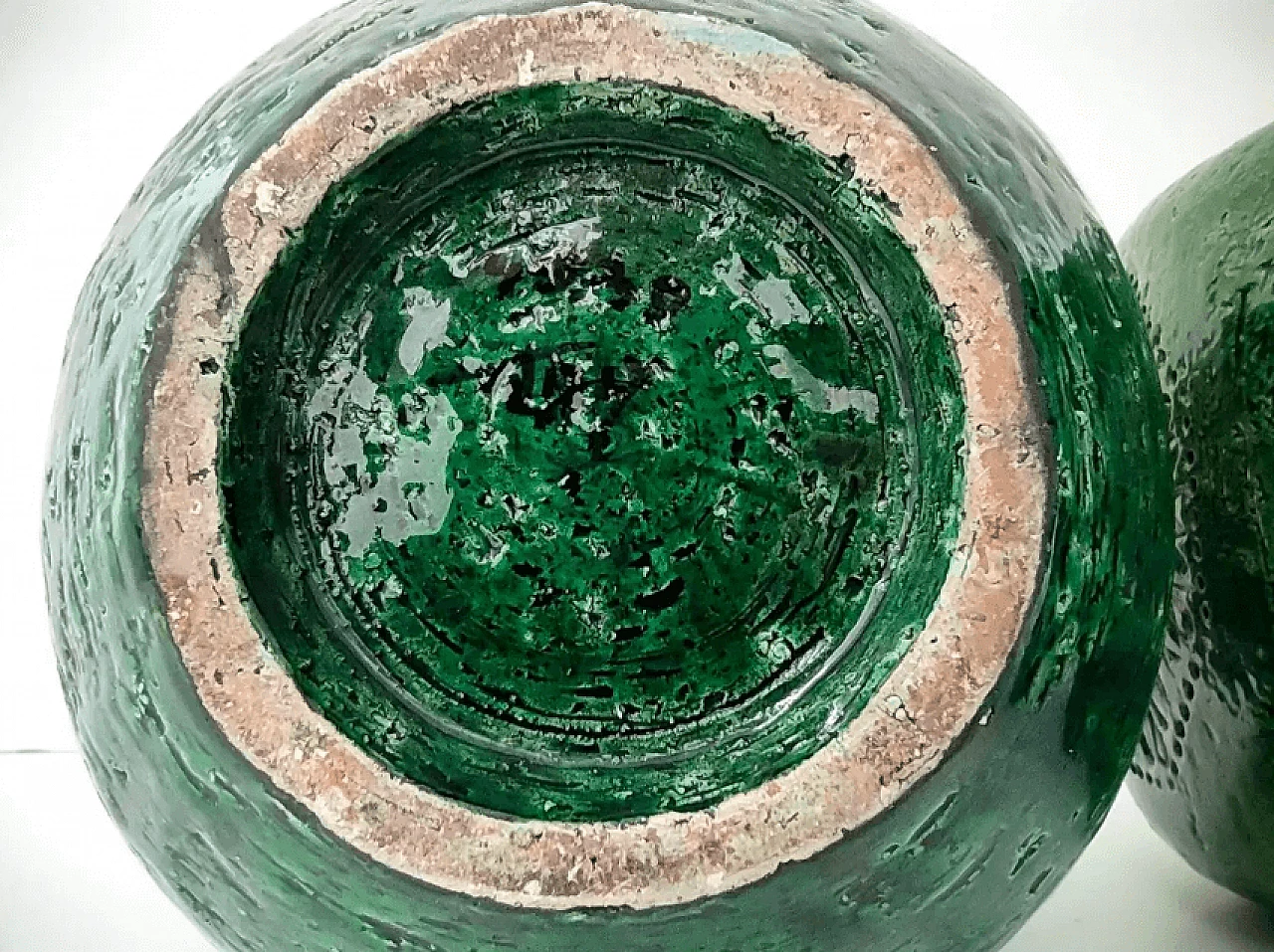 Vaso in ceramica laccata verde di Aldo Londi per Bitossi, anni '70 13
