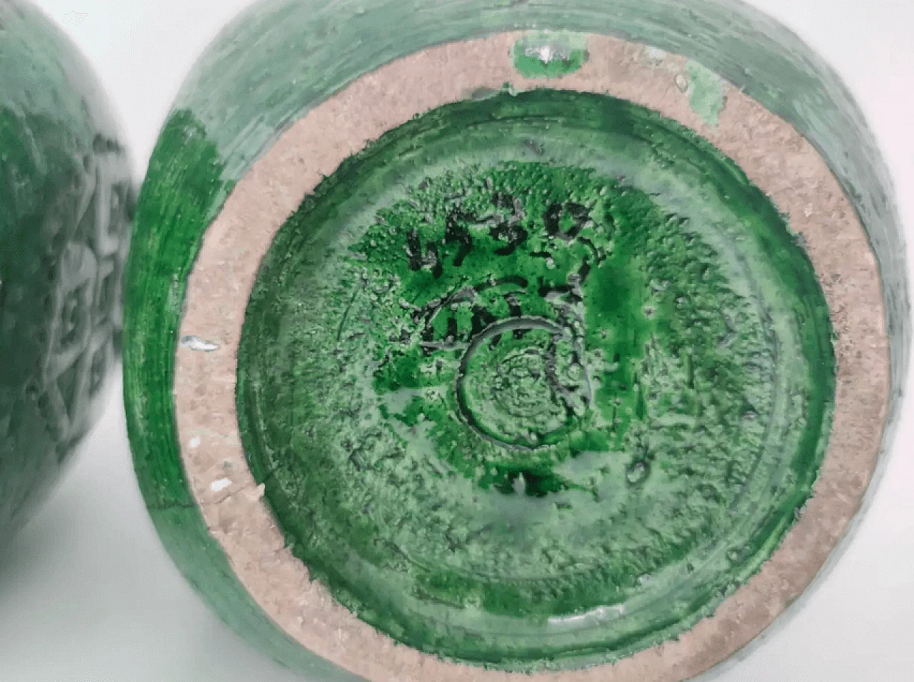 Vaso in ceramica laccata verde di Aldo Londi per Bitossi, anni '70 14