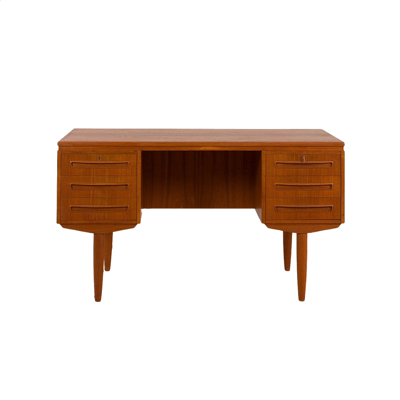 Teak desk with back cabinet by J. Svenstrup for A.P. Furniture, 1960s 24