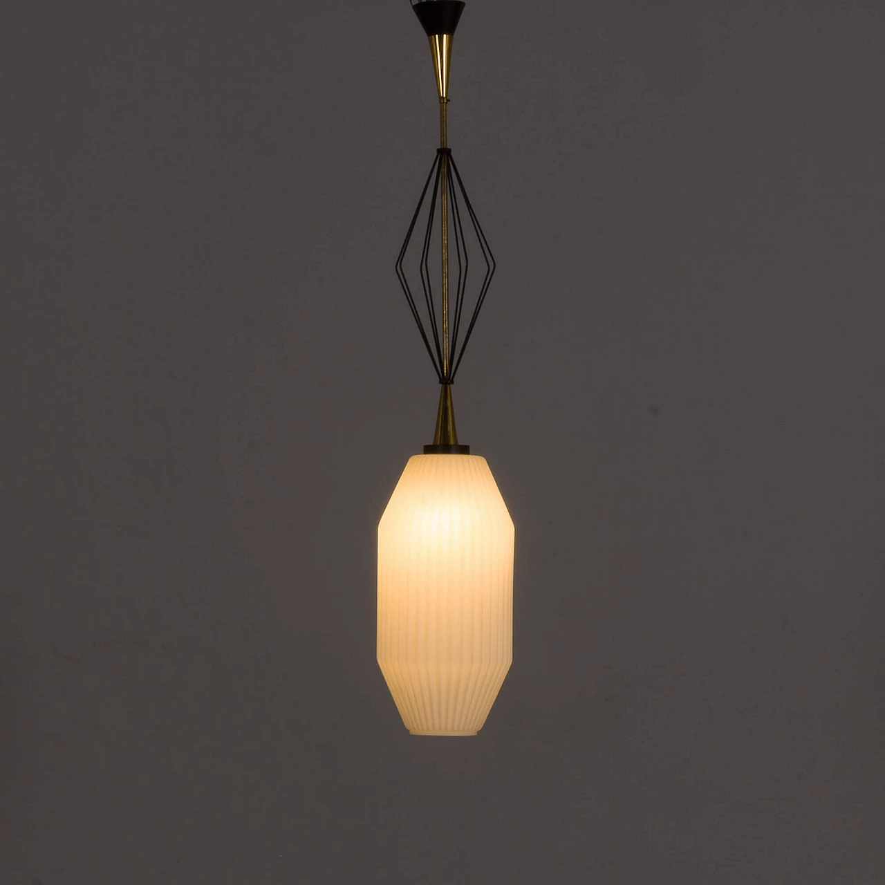 Murano glass ceiling lamp by Angelo Lelli for Arredoluce, 1950s 5