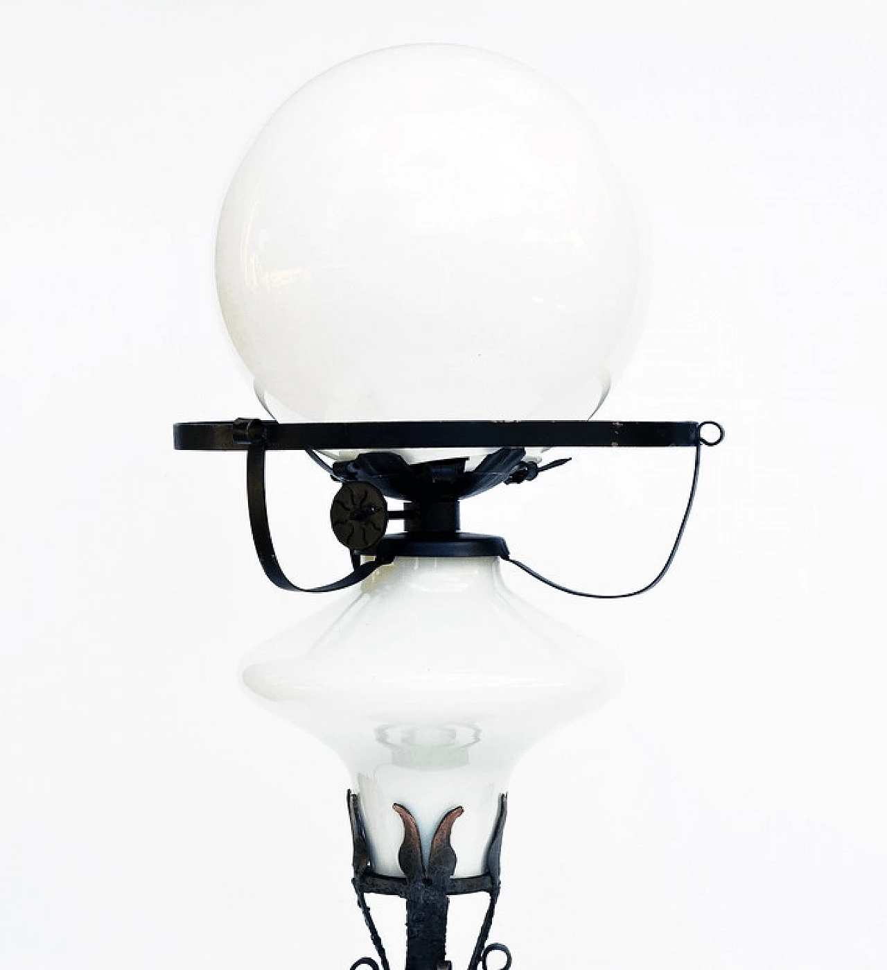 Paraffin table lamp in copper and glass, 1960s 5