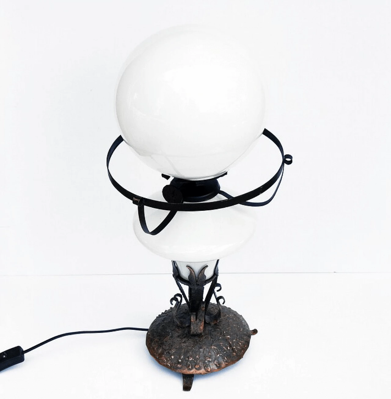 Paraffin table lamp in copper and glass, 1960s 6