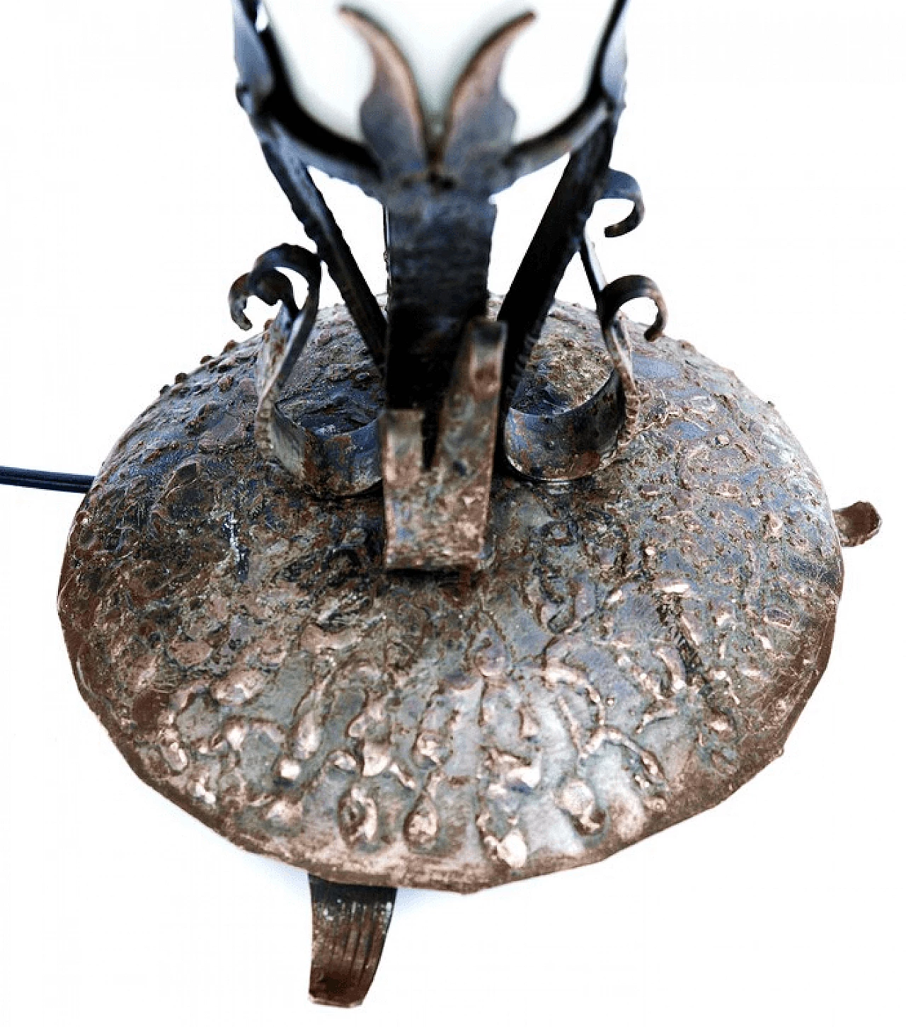 Paraffin table lamp in copper and glass, 1960s 7