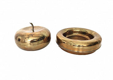 Pair of silver-plated brass ashtrays by Casa Padrino, 1980s