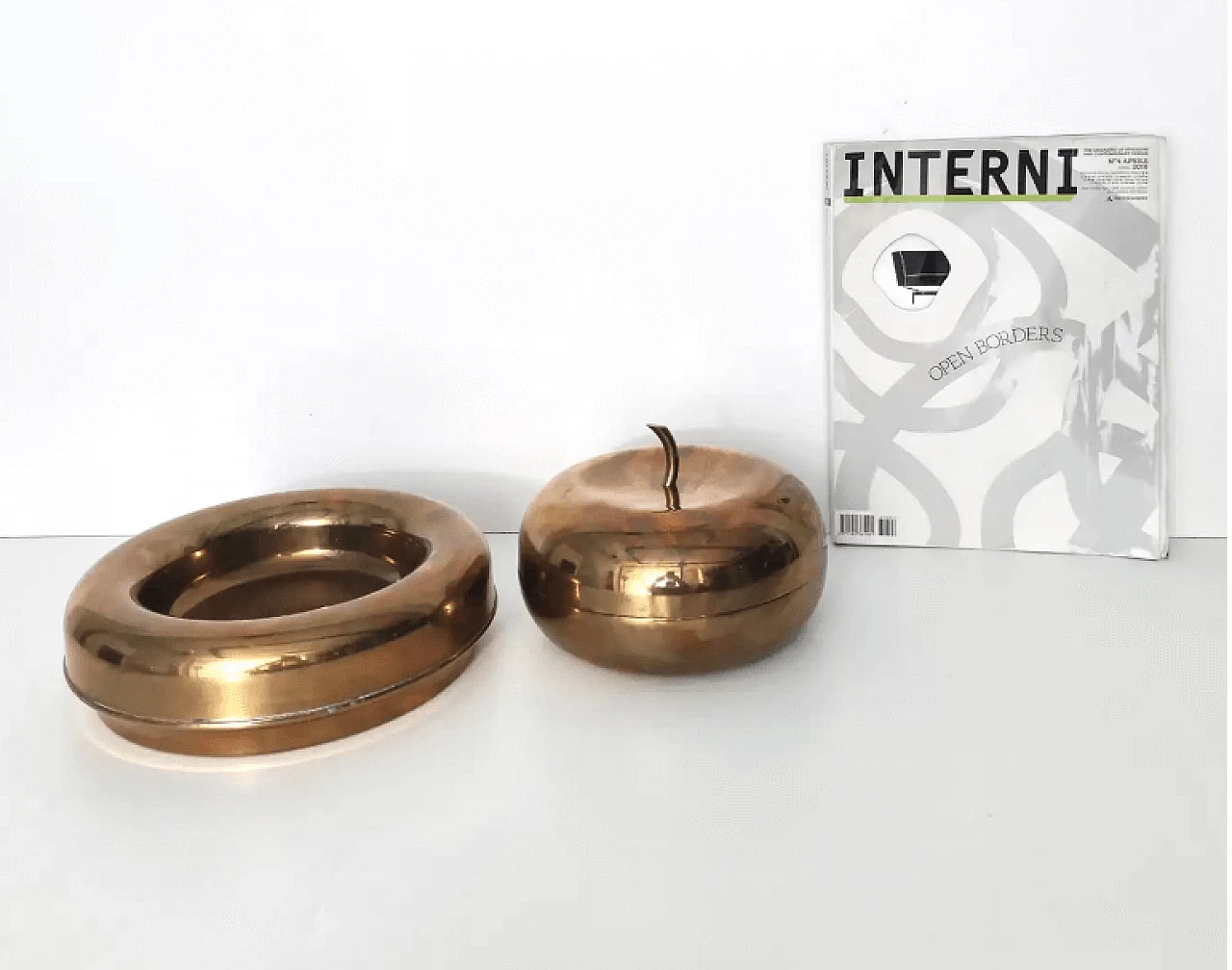 Coppia di posacenere in ottone argentato di Casa Padrino, anni '80 3