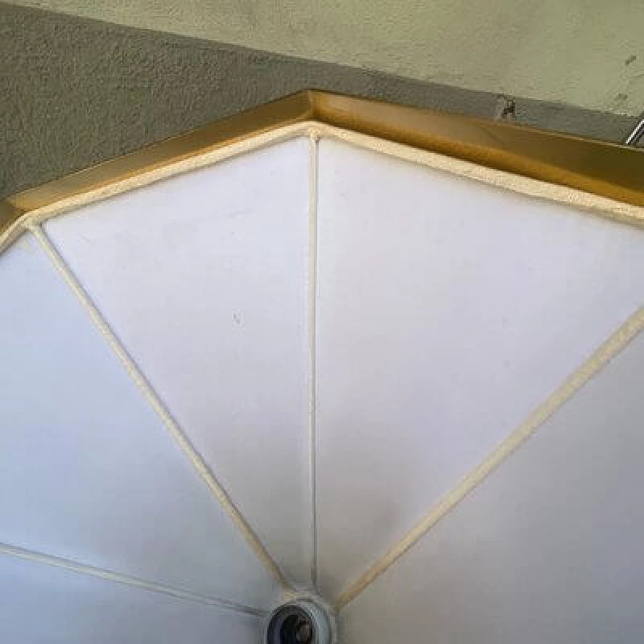 Brass and fabric pendant lamp, 1960s 10