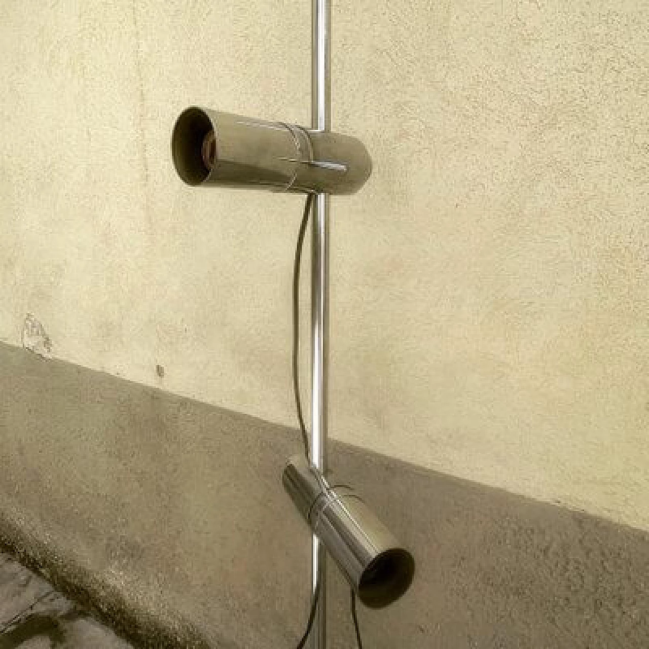 French chromed metal lamp, 1970s 3
