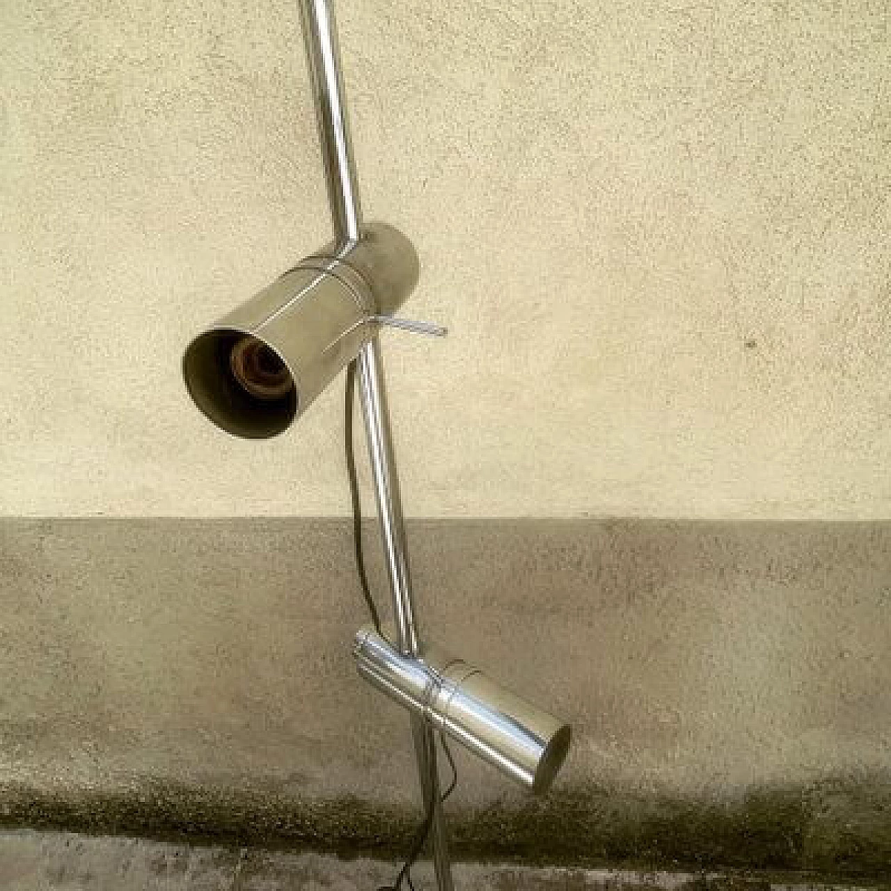French chromed metal lamp, 1970s 4