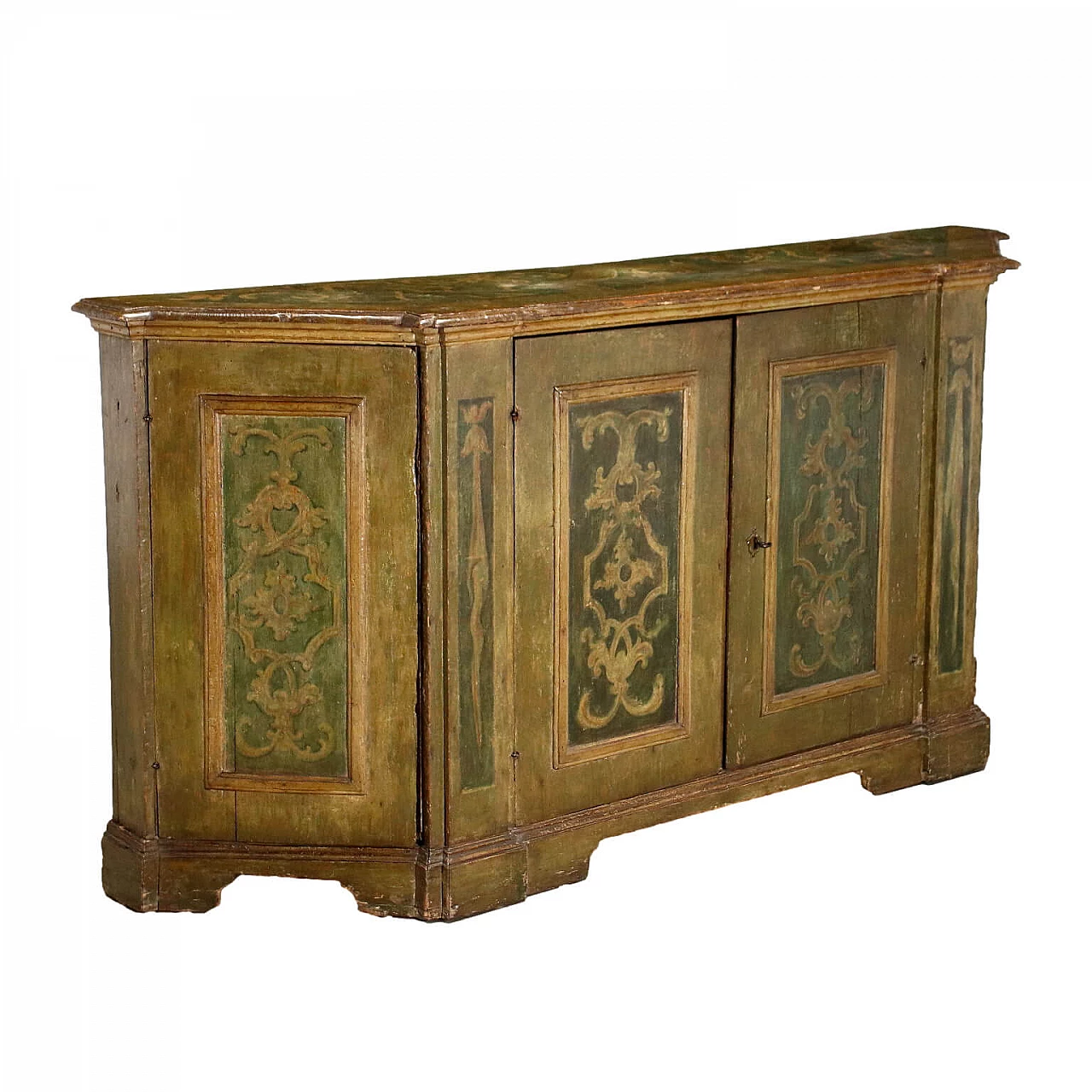 Credenza barocca veneta laccata e dipinta, '600 1