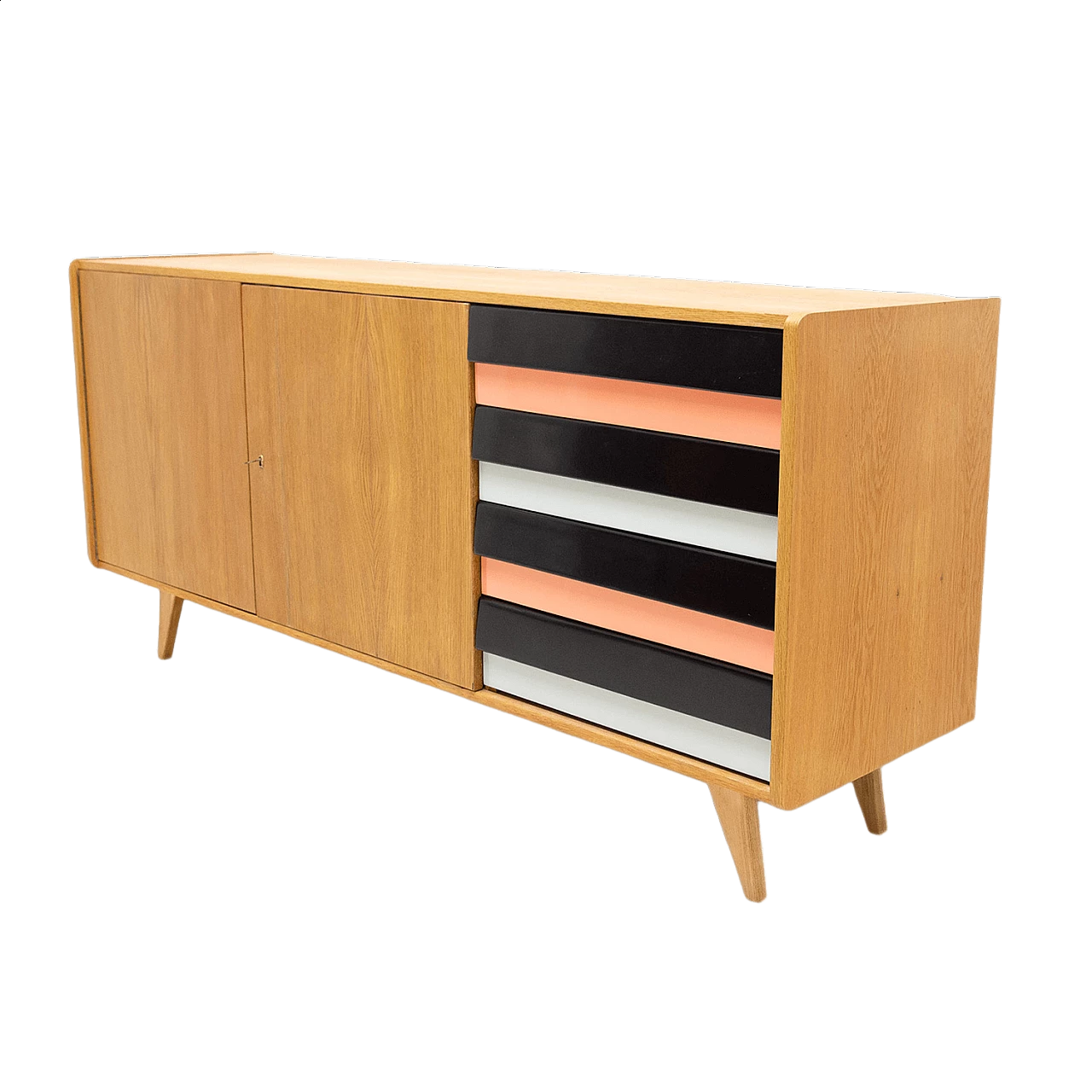 Sideboard U-460 by Jiří Jiroutek for Interiér Praha in beech, 1960s 28