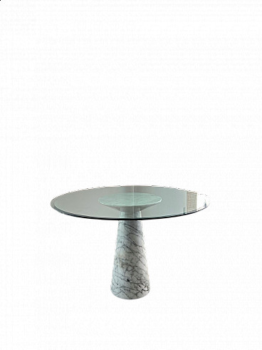 Glass and marble dining table by Angelo Mangiarotti, 1960s