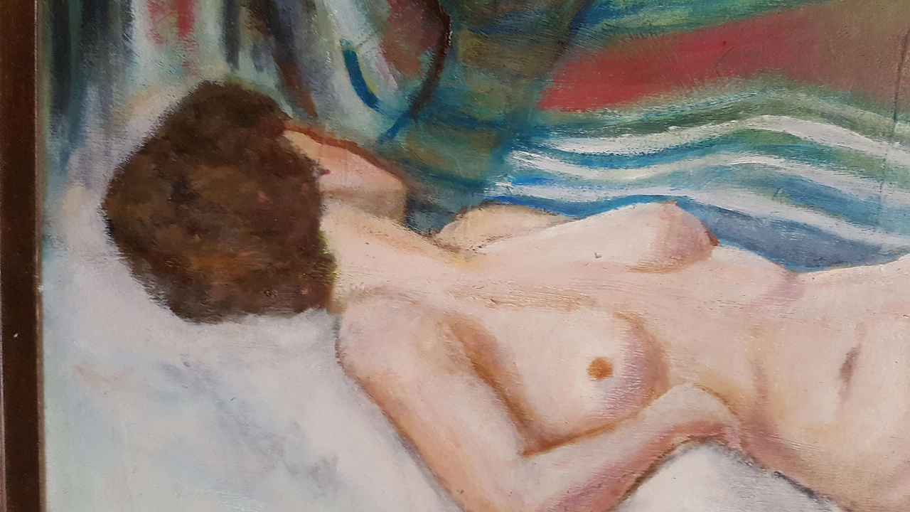 Oil on canvas Female nude by Galan, 1980s 1