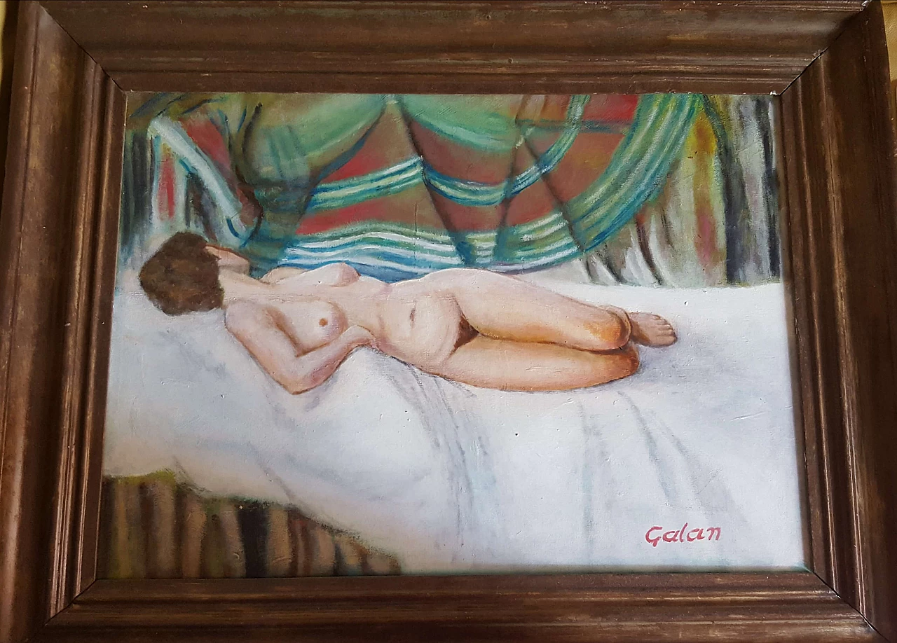 Oil on canvas Female nude by Galan, 1980s 2