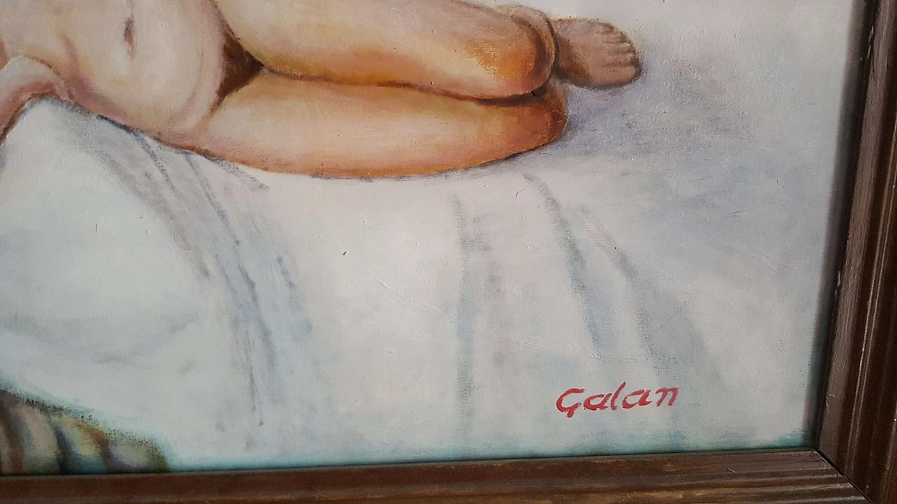 Oil on canvas Female nude by Galan, 1980s 6
