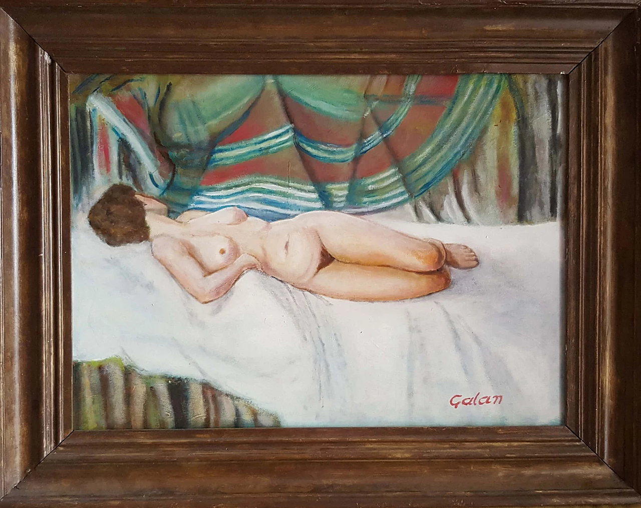 Oil on canvas Female nude by Galan, 1980s 7