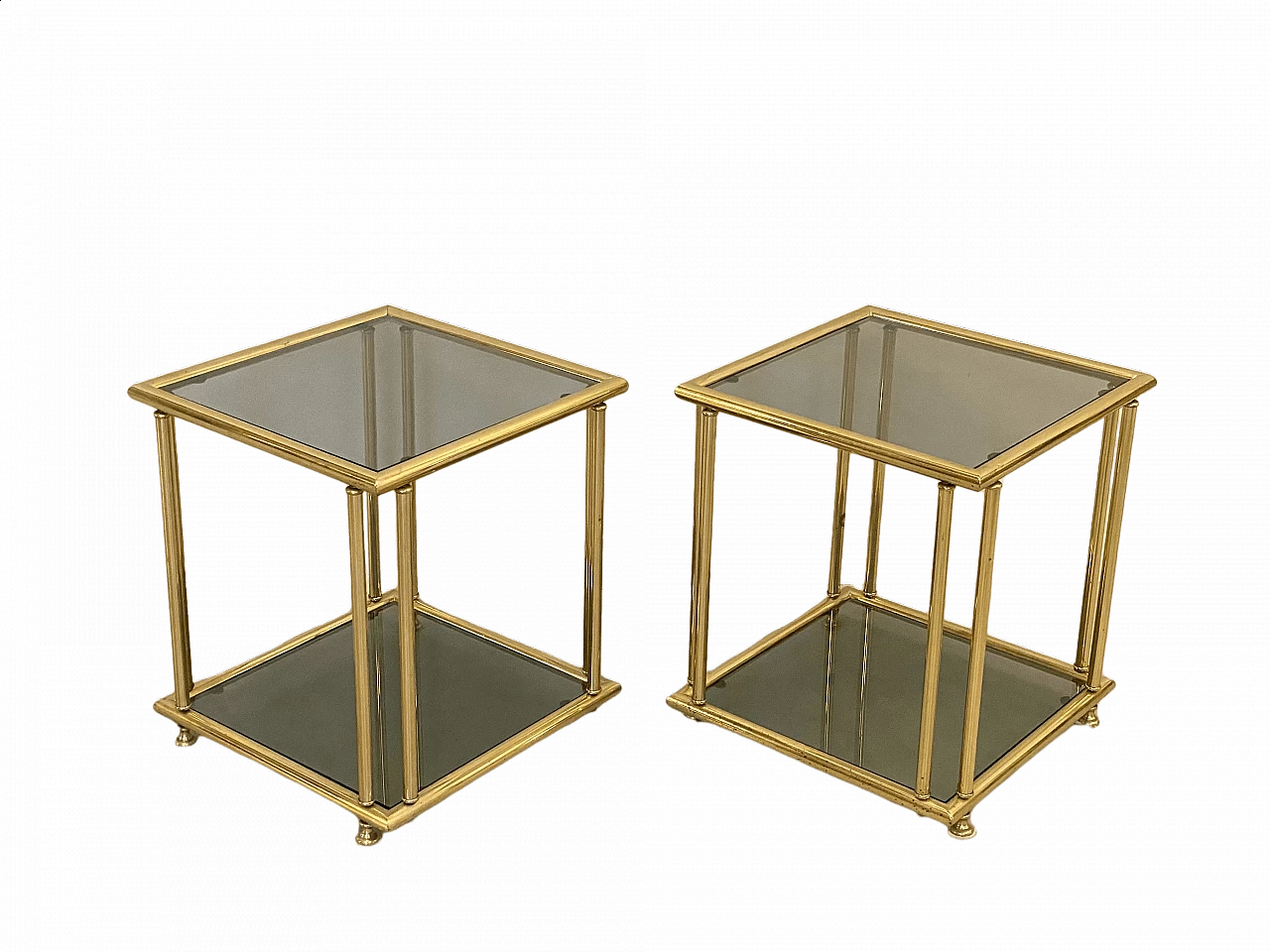 Pair of brass side tables, 1970s 10