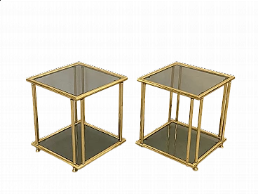 Pair of brass side tables, 1970s