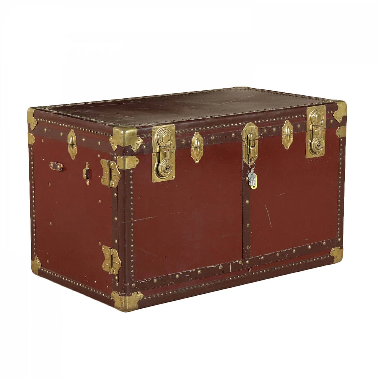 Baule in legno con scomparti e cassetti, anni '60 1