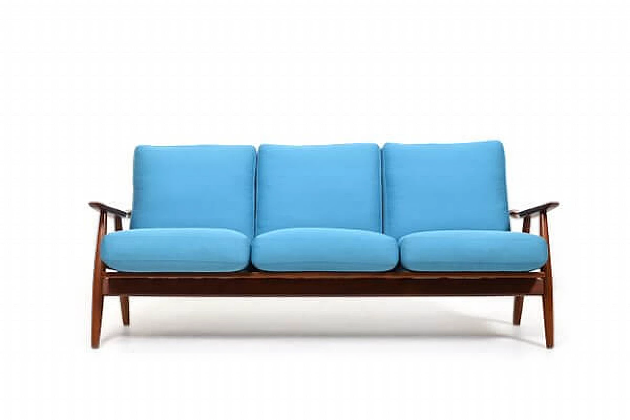 Divano GE-270 in teak di Hans Wegner per Getama, anni '50 1